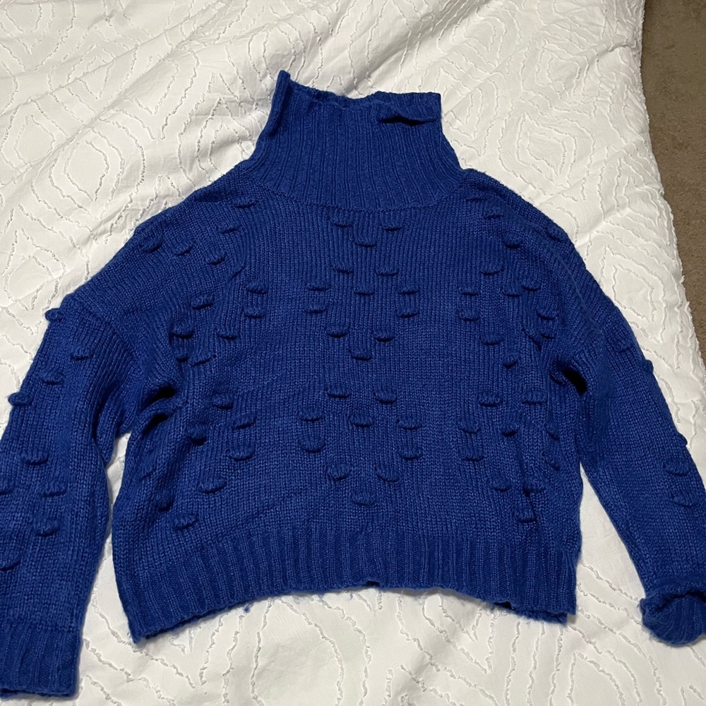 Royal blue turtle neck sweater